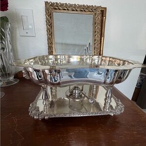 Silver Plated Chafing Dish Buffet Server - Elegant Silver Finish